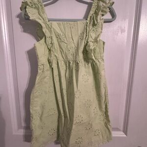 Old Navy Light Green Eyelet Kids Dress